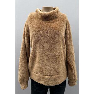 Womens Faux Fur Pullover Sweater Tan Workshop Republic Clothing Size M